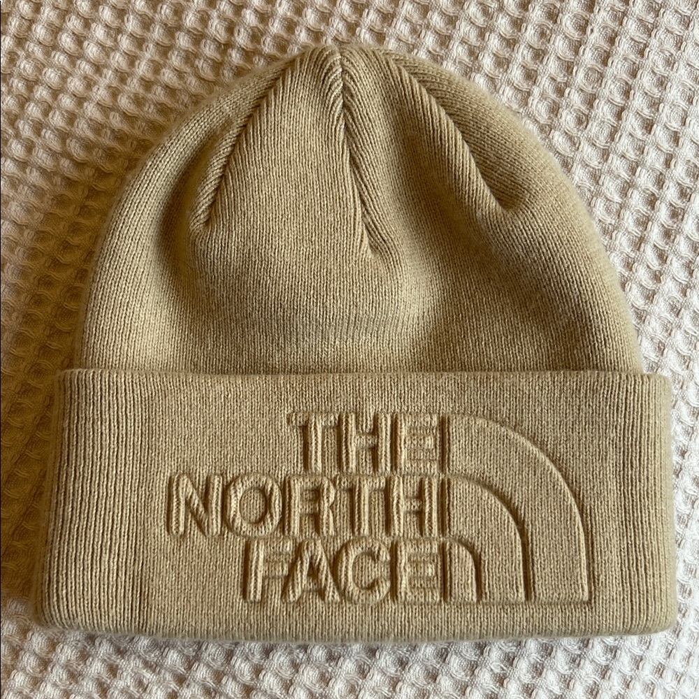 The North Face Beige Knit Beanie